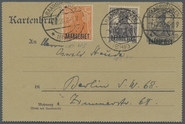 Deutsche Abstimmungsgebiete: Saargebiet - Ganzsachen: 1920, Vier Gebrauchte Kartenbriefe In Guter Er - Postal Stationery