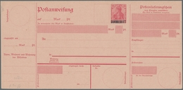Deutsche Abstimmungsgebiete: Saargebiet - Ganzsachen: 1920, "Germania/Saargebiet" Acht Ungebrauchte - Ganzsachen