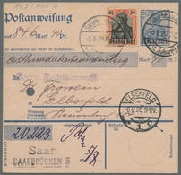 Deutsche Abstimmungsgebiete: Saargebiet - Ganzsachen: 1920, "20 Pfg. Germania/Saargebiet", Mit Zusat - Postal Stationery