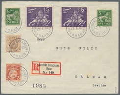 Deutsche Abstimmungsgebiete: Saargebiet - Feldpost: 1935, Volksabstimmung, Schwedischer FP-Einschrei - Lettres & Documents