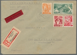 Saarland (1947/56): 1947, "Saar I", Drei Frankierte Eil-R-Briefe In Guter/sehr Guter Erhaltung, Dabe - Unused Stamps