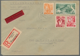 Saarland (1947/56): 1947, "Saar I", Drei Frankierte Eil-R-Briefe In Guter/sehr Guter Erhaltung, Dabe - Ungebraucht