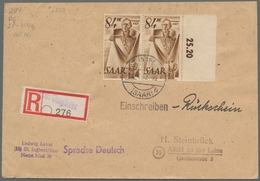 Saarland (1947/56): 1947, "Saar I", Fünf Frankierte Portorichtige Belege In Guter/sehr Guter Erhaltu - Unused Stamps