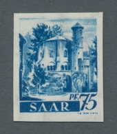 Saarland (1947/56): 1947, "75 Pfg. Saar I Mit Wasserzeichen X Ungezähnt", Postfrischer Wert In Tadel - Ungebraucht