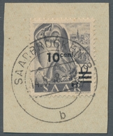 Saarland (1947/56): 1947, "Urdruck"-Ausgabe Komplett Auf Luxusbriefstücken, Einheitlich Mit Aufrecht - Ungebraucht