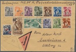 Saarland (1947/56): 1947, "Urdruck" Komplett Auf Nachnahme-Satzbrief, Gepr. Dr. Dub Als Echt Und Hof - Unused Stamps