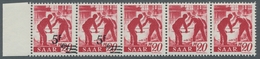 Saarland (1947/56): 1947, "5 Fr. Auf 20 Pfg. Nachdruck Mit Und Ohne Aufdruck", Waag. Postfrischer Ra - Ungebraucht