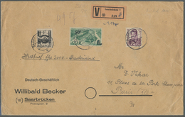 Saarland (1947/56): 1947, "50 Fr. Auf 1 Mk. Urdruck" Mit Zusatzfrankatur Als Portorichtige MiF Auf W - Unused Stamps