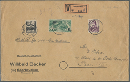 Saarland (1947/56): 1947, "50 Fr. Auf 1 Mk. Urdruck" Mit Zusatzfrankatur Als Portorichtige MiF Auf W - Neufs