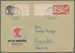 Saarland (1947/56): 1948, "Saar III", Drei Frankierte Belege Mit U.a. Randwerten Mit Leerfeldern, Se - Unused Stamps