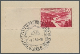 Saarland (1947/56): 1948, "50 Und 200 Fr. Flugpost Saar III Mit Leerfeld", Sauber Je Mit SST Auf Lux - Unused Stamps