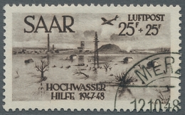 Saarland (1947/56): 1948, "Hochwasserhilfe", Kompletter Satz Je Mit Ersttagsstempel MERZIG 12.10.48 - Ungebraucht