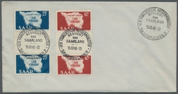 Saarland (1947/56): 1948, "1 Jahr Verfassung Mit Druckdatum Bzw. Als Zwischenstegpaare", Sauber Mit - Unused Stamps