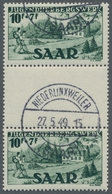 Saarland (1947/56): 1949, "Jugendherbergswerk Als Zwischenstegpaare", Sauber Gestempelte Einheiten, - Unused Stamps