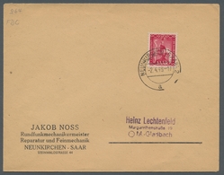 Saarland (1947/56): 1949, "Universität Des Saarlandes" Auf Brief Mit Ersttagsstempel NEUNKIRCHEN (SA - Ungebraucht