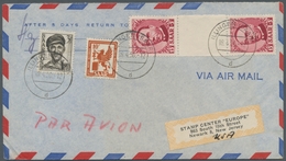 Saarland (1947/56): 1950, "Kolping Als Zwischenstegpaar" Mit Zusatzfrankatur Auf Flugbrief Von ILLIN - Unused Stamps