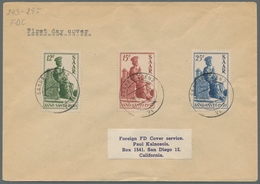 Saarland (1947/56): 1950, "Heiliges Jahr", Je Mit Vollstempel Vom Ersttag Auf FDc Nach San Diego In - Unused Stamps