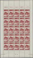 Saarland (1947/56): 1953, 500 Fr Ludwigskirche Im Postfrischen Originalbogen Mit Bogen-Nr. Und Druck - Unused Stamps