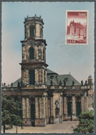Saarland (1947/56): 1952, "500 Fr. Saar V" Auf Color-AK "Ludwigskirche" Als Maximumkarte Mit SAARBRÜ - Ungebraucht