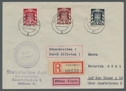 Saarland (1947/56) - Dienstmarken: 1949, "Wappen", überkompletter Satz (insgesamt 14 Werte) Auf Vier - Autres & Non Classés