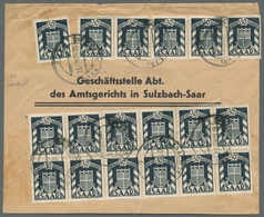 Saarland (1947/56) - Dienstmarken: 1949, "30 C. Und 5 Fr. Wappen", 18 Bzw. Drei Werte Als MeF Auf Be - Altri & Non Classificati