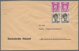 Saarland (1947/56) - Dienstmarken: 1949, "Wappen", Zwei Frankierte Belege Mit MiF In Guter Erhaltung - Other & Unclassified