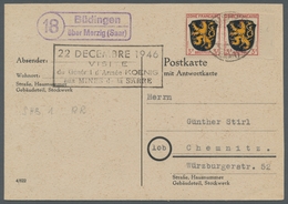 Saarland (1947/56) - Besonderheiten: "Büdingen / über Merzig (Saar)", Klarer Abschlag Des Landpostst - Other & Unclassified