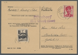 Saarland (1947/56) - Besonderheiten: "Dörsdorf über Lebach (Saar)", Klarer Abschlag Des Landpoststem - Other & Unclassified