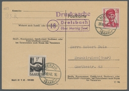 Saarland (1947/56) - Besonderheiten: "(18) Dreisbach über Merzig (Saar)", Klarer Abschlag Des Landpo - Autres & Non Classés