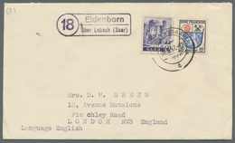 Saarland (1947/56) - Besonderheiten: "(18) Eidenborn über Lebach (Saar)", Klarer Abschlag Des Landpo - Sonstige & Ohne Zuordnung