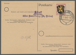 Saarland (1947/56) - Besonderheiten: "Kirf über Saarburg (Bz. TRIER)", Klarer Abschlag Auf Frankiert - Other & Unclassified