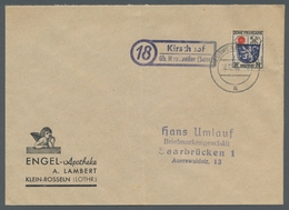 Saarland (1947/56) - Besonderheiten: "18 Kirschhof üb. Heusweiler (Saar)", Klarer Abschlag Auf Mit F - Autres & Non Classés