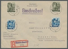 Saarland (1947/56) - Besonderheiten: "KONZ (BZ. TRIER) A 25.1.47", Klarer Abschlag Auf Mit Saar I Fr - Sonstige & Ohne Zuordnung