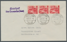 Saarland (1947/56) - Besonderheiten: "Kurhof über Heusweiler (Saar)", Klarer Abschlag Des Landpostst - Other & Unclassified