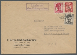 Saarland (1947/56) - Besonderheiten: "Linslerhof über Völklingen/Saar", Klarer Abschlag Des Landpost - Sonstige & Ohne Zuordnung