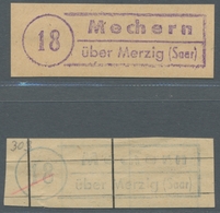 Saarland (1947/56) - Besonderheiten: "18 Mechern über Merzig (Saar)" (blau Und Violett), Klarer Absc - Sonstige & Ohne Zuordnung