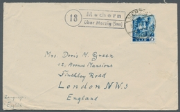 Saarland (1947/56) - Besonderheiten: "18 Mechern über Merzig (Saar)", Klarer Abschlag Des Landpostst - Sonstige & Ohne Zuordnung