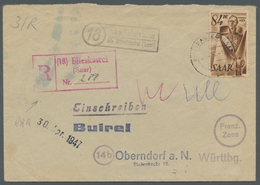 Saarland (1947/56) - Besonderheiten: "18 Medelsheim über Blieskastel (Saar)", Klar Auf Portorichtig - Sonstige & Ohne Zuordnung