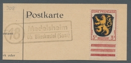 Saarland (1947/56) - Besonderheiten: "18 Medelsheim über Blieskastel (Saar)", Klarer Abschlag Des La - Sonstige & Ohne Zuordnung