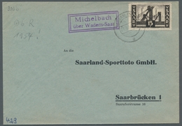 Saarland (1947/56) - Besonderheiten: "Michelbach über Wadern-Saar", Klar Auf Portorichtig Frankierte - Sonstige & Ohne Zuordnung