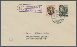 Saarland (1947/56) - Besonderheiten: "18 Mondorf über Merzig (Saar)", Klarer Abschlag Des Landpostst - Other & Unclassified