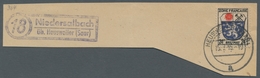 Saarland (1947/56) - Besonderheiten: "18 Niedersalbach üb. Heusweiler (Saar)", Klar Auf Frankiertem - Sonstige & Ohne Zuordnung