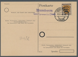 Saarland (1947/56) - Besonderheiten: "Numborn über Heusweiler (Saar)", Klarer Abschlag Des Landposts - Other & Unclassified