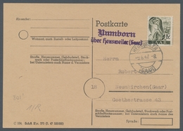 Saarland (1947/56) - Besonderheiten: "Numborn über Heusweiler (Saar)", Klarer Abschlag Des Landposts - Other & Unclassified