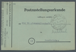 Saarland (1947/56) - Besonderheiten: (18) NUNKIRCHEN über WADERN (SAAR) A -1.3.48, Klarer Abschlag A - Other & Unclassified