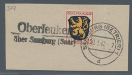 Saarland (1947/56) - Besonderheiten: "Oberleuken über Saarburg (Saar)", Klarer Abschlag Des Landpost - Other & Unclassified