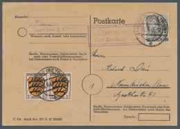 Saarland (1947/56) - Besonderheiten: "Obermennig über Saarburg-Saar", Klarer Abschlag Des Landpostst - Sonstige & Ohne Zuordnung