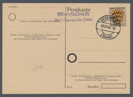 Saarland (1947/56) - Besonderheiten: "Obersalbach über Heusweiler-Saar", Klarer Abschlag Des Landpos - Other & Unclassified
