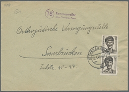 Saarland (1947/56) - Besonderheiten: "18 Remmesweiler über Ottweiler/Saar", Klarer Abschlag Des Land - Sonstige & Ohne Zuordnung