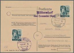 Saarland (1947/56) - Besonderheiten: "Rittershof über Heusweiler (Saar)", Klarer Abschlag Des Landpo - Sonstige & Ohne Zuordnung